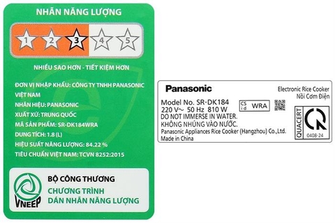 Nồi cơm điện tử Panasonic 1.8 lít SR-DK184WRA