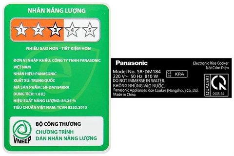 Nồi cơm điện tử 1,8L Panasonic SR-DM184KRA
