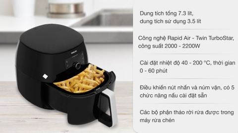 Nồi chiên không dầu Philips HD9650 7.3 lít