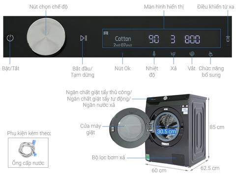 Máy giặt Samsung Inverter 10kg WW10TP44DSB/SV