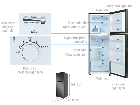 Tủ lạnh Samsung Inverter 302 Lít RT29K503JB1/SV