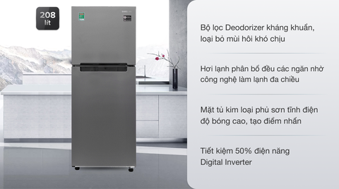 Tủ lạnh Samsung Inverter 208 lít RT19M300BGS/SV06