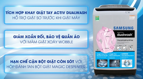 Máy giặt Samsung WA85J5712SG/SV (8.5kg) - Hàng Chính Hãng