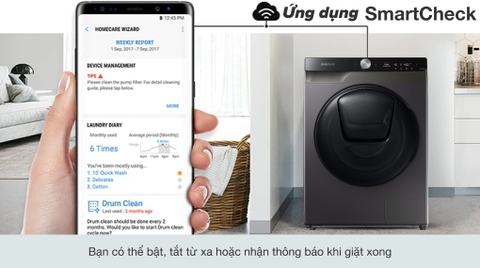 Máy giặt sấy samsung WD95T754DBX-SV INVERTER 9,5kg