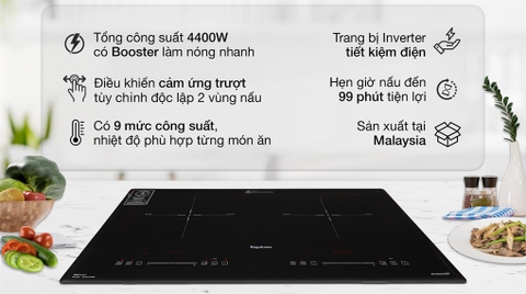 Bếp điện từ đôi lắp âm Nagakawa NK2C05MB