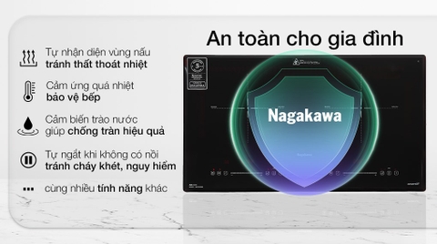 Bếp điện từ đôi lắp âm Nagakawa NK2C05MB
