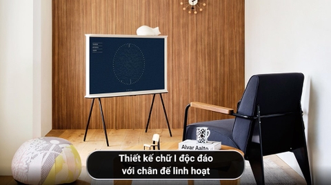 Smart Tivi Kiểu Chữ I Có Chân The Serif QLED Samsung 4K 55 inch QA55LS01BA