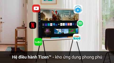 Smart Tivi Kiểu Chữ I Có Chân The Serif QLED Samsung 4K 55 inch QA55LS01BA