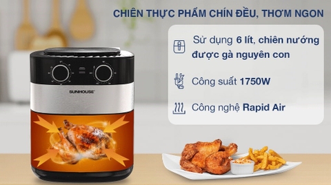 Nồi chiên không dầu Sunhouse SHD4026 6 lít
