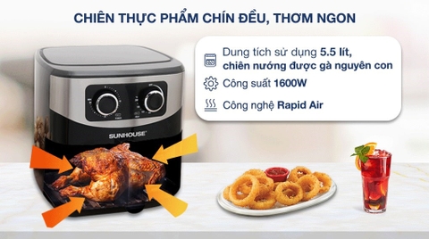 Nồi chiên không dầu Sunhouse SHD4062 6 lít