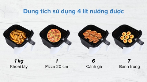 Nồi chiên không dầu Sunhouse SHD4086W 4.5 lít