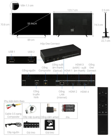 Smart Tivi Khung Tranh The Frame QLED Samsung 4K 55 inch QA55LS03A