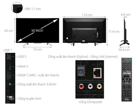 Smart Tivi Sony 50 inch KDL-50W660G/Z