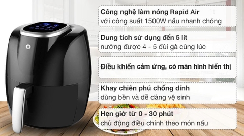 Nồi chiên không dầu Mishio MK-269 5 lí