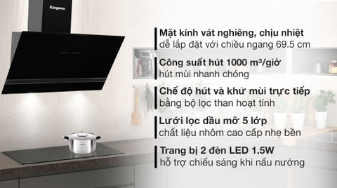 Máy hút mùi áp tường Kangaroo KG1361