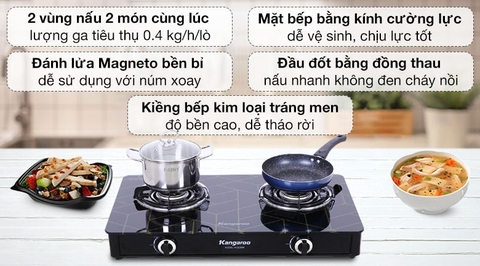 Bếp ga đôi Kangaroo KG526M