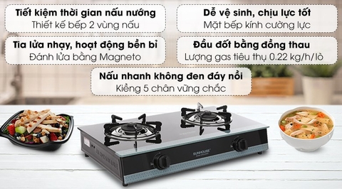 Bếp ga đôi Sunhouse SHB3326MT