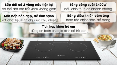 Bếp từ đôi lắp âm Torino TI-1117M