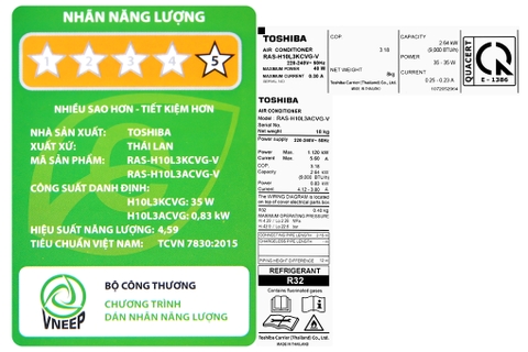Máy lạnh Toshiba Inverter 1 HP RAS-H10L3KCVG-V