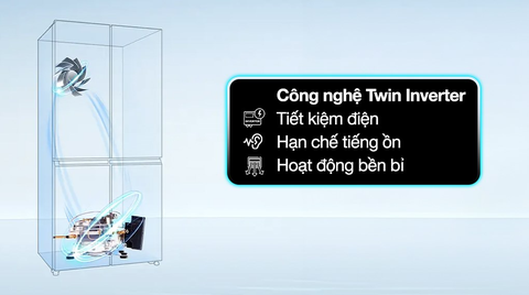 Tủ lạnh Aqua Inverter 469 lít Multi Door AQR-M536XA(GWB)