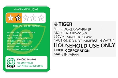 Nồi cơm điện tử Tiger 1 lít JBV-S10W