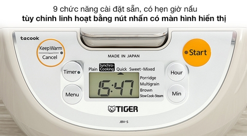 Nồi cơm điện tử Tiger 1.8 lít JBV-S18W