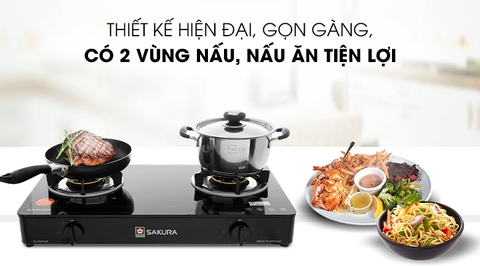 Bếp ga đôi Sakura SA-2375GB