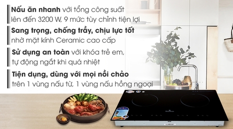 Bếp từ hồng ngoại đôi lắp âm Bluestone ICB-6811