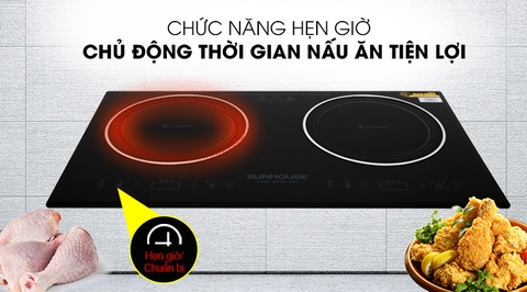 Bếp hồng ngoại đôi lắp âm Sunhouse SHB9112MT