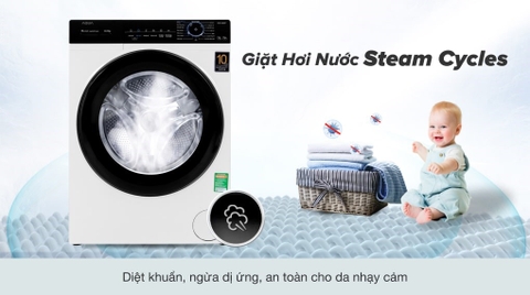 Máy giặt Aqua Inverter 8Kg AQD-A800F.W(ctr)
