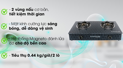 Bếp ga đôi Sunhouse Mama MMBB0787MT