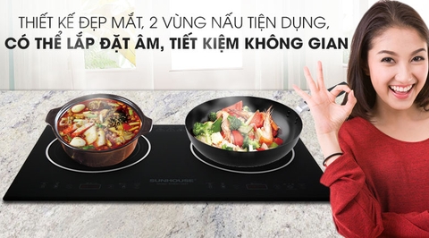 Bếp hồng ngoại đôi lắp âm Sunhouse SHB9112MT