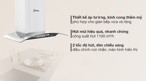 Máy hút mùi kính cong Apex APB6601-70C