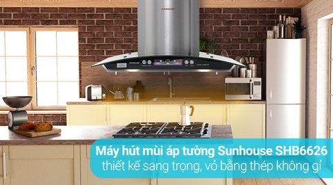 Máy hút mùi kính cong Sunhouse SHB6626