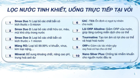 Máy lọc nước RO nóng nguội lạnh Karofi KAD-X39 10 lõi