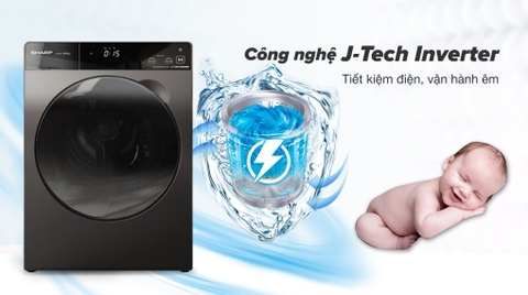 Máy giặt Sharp Inverter 10.5 Kg ES-FK1054PV-S