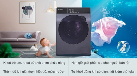 Máy giặt Sharp Inverter 10.5 Kg ES-FK1054SV-G