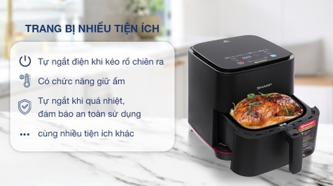 Nồi chiên không dầu Sharp KF-AF70EV-BK 7 lít