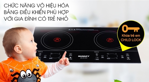 Bếp hồng ngoại đôi lắp âm Sanaky SNK-201HGW
