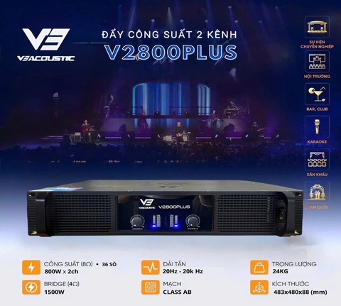 ĐẨY 2 KÊNH V3 Acoustic  2800P PLUSS