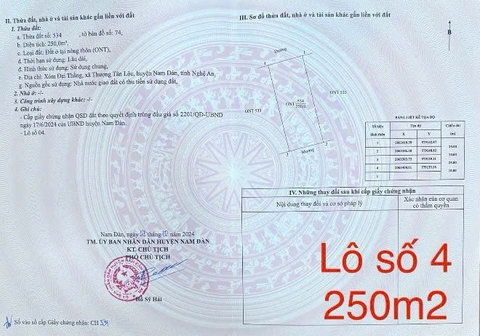 BĐS - Lô Số 04 Xóm Đại Thắng, xã Thượng Tân Lộc