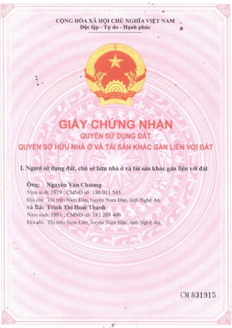 BĐS Khối Nam Bắc Sơn Thị Trấn Nam Đàn