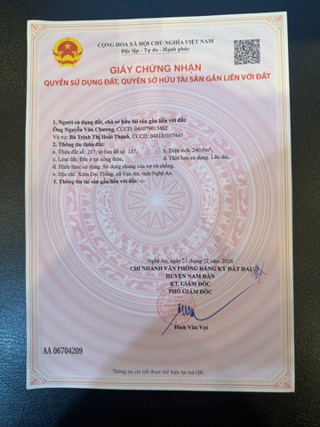 BĐS  THANH CHƯƠNG LÔ 04 CẦU ÔNG BẮC