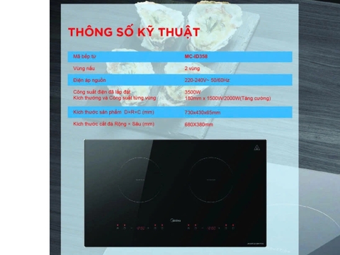 Bếp điện từ đôi Midea MC-ID358