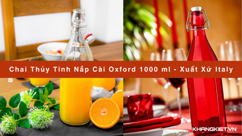Chai Thủy Tinh Nắp Cài Oxford 1000 ml - Xuất Xứ Italy