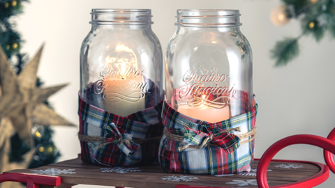 Tự làm bình đựng nến Giáng sinh lung linh cho bàn tiệc thêm ấm áp