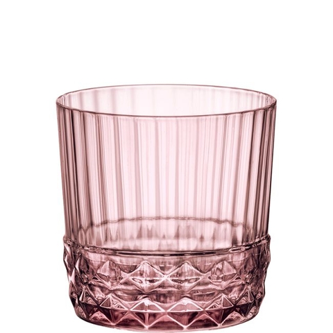 Ly Thủy Tinh America 20s Rocks 30cl Màu Hồng