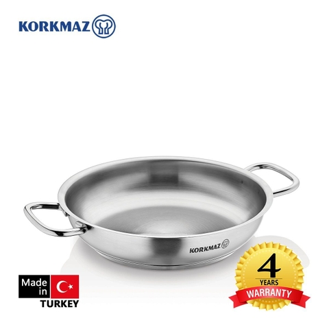 Chảo inox 18/10 quai 2 bên Korkmaz Proline 24cm - 1.8L
