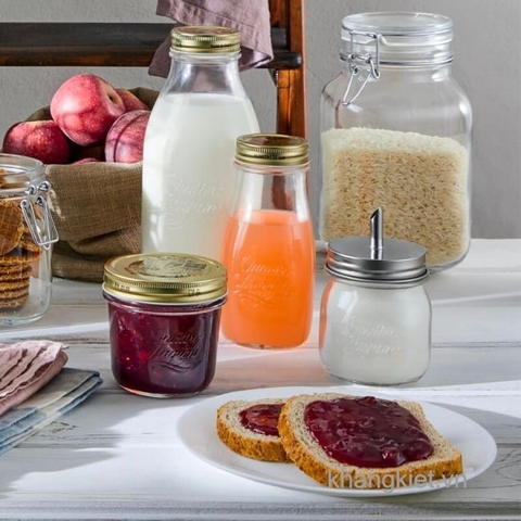 chai thuy tinh nap thiec quattro 200ml bormioli rocco