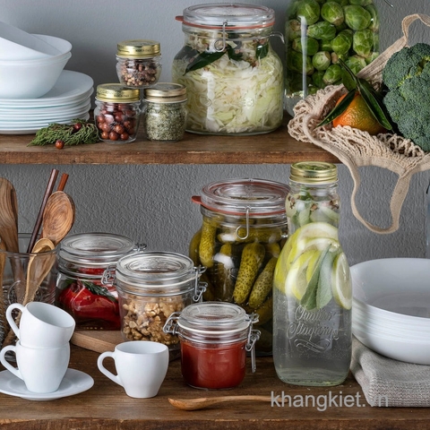 chai thuy tinh quattro juice 1l bormioli rocco